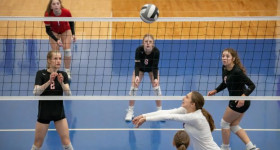 girls volleyball stock
